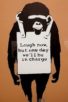 BANKSY Laugh Now.. Monkey Canvas Print