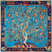 Zijdezachte Sjaal – Tree of Life – 130 x 130 cm