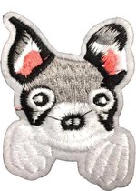 Grijze puppy Patch (Iron-On)