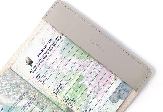 Leren paspoorthouder om zelf te personaliseren - lichtgrijs / Vegan leather