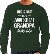 Awesome grandpa / opa cadeau sweater groen heren M