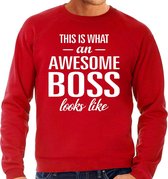 Awesome Boss / baas cadeau sweater rood heren XL