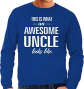 Awesome Uncle / oom cadeau sweater blauw heren L