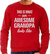 Awesome grandpa / opa cadeau sweater rood heren S