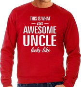 Awesome Uncle / oom cadeau sweater rood heren S