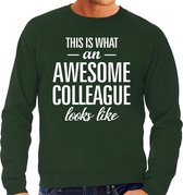 Awesome colleague / collega cadeau sweater groen heren L