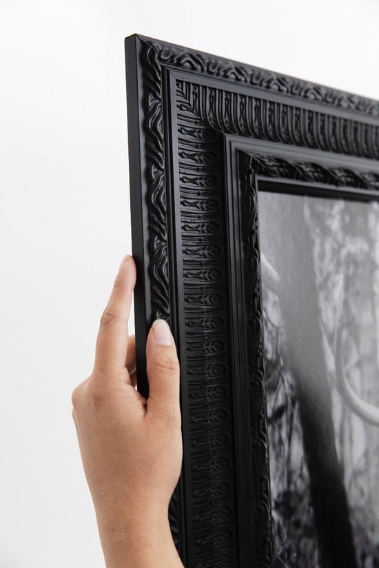 Creativ cadre baroque en bois massif Catanzaro 50x70 cm - noir - verre  standard