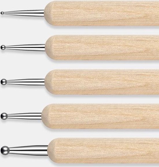 Dotting pen/5st. houten dotting pens/Nail art/Nail tool/Creative/Kunst |  bol.com