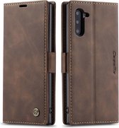 CaseMe - Samsung Galaxy Note 10 hoesje - Wallet Book Case - Magneetsluiting - Donker Bruin