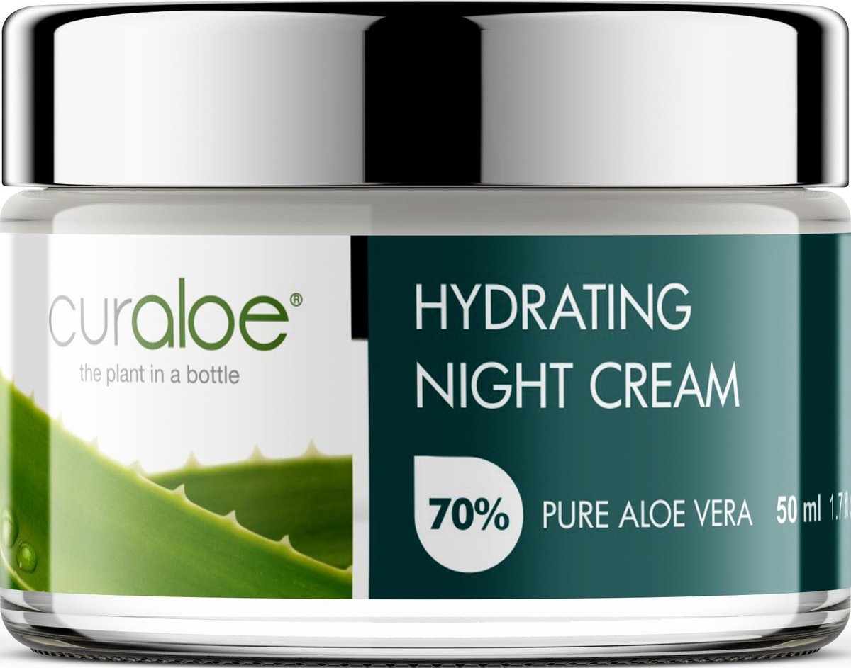 Curaloe nachtcreme 50 ml Met Aloë Vera, Afrikaanse Shea Butter, Grape Seed Oil en vitamine E