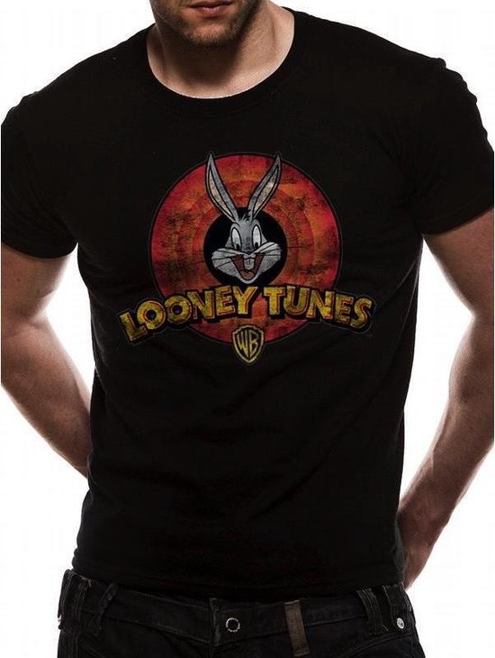 Looney Tunes - T-Shirt - In A Tube- Destroy Logo - Black