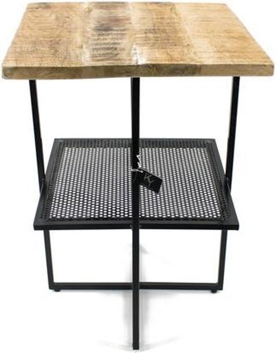 Industriële Koffietafel / Coffeetable - Bijzettafel van Mangohout - 58 cm  hoog | bol.com