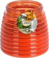 Windlicht geurkaars - 2x - oranje glas - 48 branduren - citrusgeur