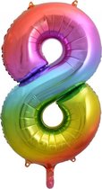Regenboog Cijfer Ballon 8. | 86cm