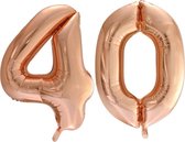 Folieballon nr. 40 Rosé Goud 86cm