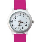 Charme Bijoux - Horloge Midden roze- 27 mm- Genuine Leatherbandje- Volwassen- Kinder