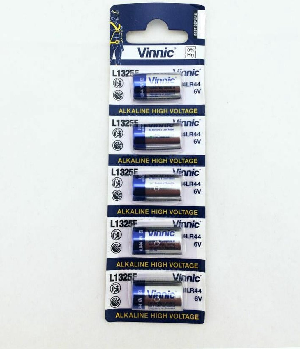 VINIC 4LR44, 476A, 544A, L1325F, PX28A 6volt batterij - 5 stuks