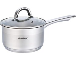 Klausberg 7132 - Steelpan met deksel - sauspan - 14 cm - 1 liter