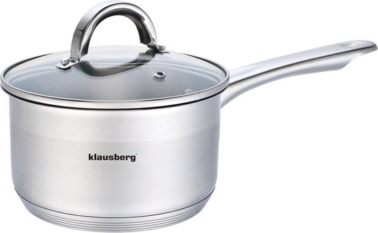 Klausberg 7132 - Steelpan met deksel - sauspan - 14 cm - 1 liter