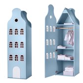 Klokgevel kast Amsterdam. Kast van een Huis. 198/55/55 cm. Pastel Blue.