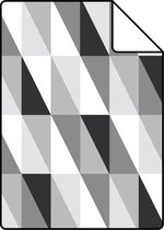 Proefstaal ESTAhome behang grafische driehoeken zwart, grijs en wit - 139121 - 26,5 x 21 cm