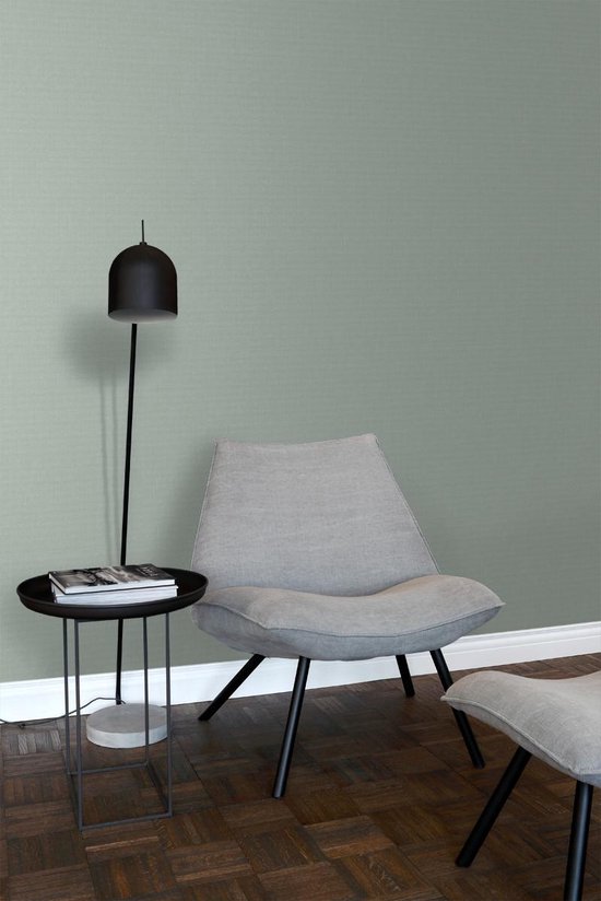 Proefstaal ESTAhome behang linnenstructuur celadon groen - 148740 - 26,5 x 21 cm