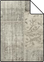 Proefstaal ESTAhome behang kelim patchwork taupe - 148331 - 26,5 x 21 cm
