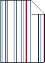 Proefstaal ESTAhome behang strepen rood en blauw - 116511 - 26,5 x 21 cm