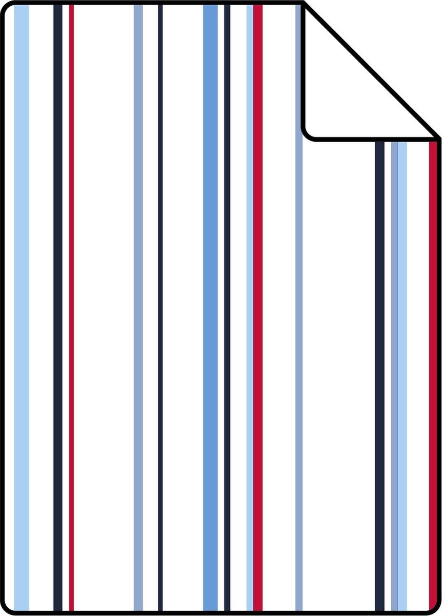ESTAhome A4 proefstaal van behang strepen rood en blauw - 116511 - 21 x 26 cm
