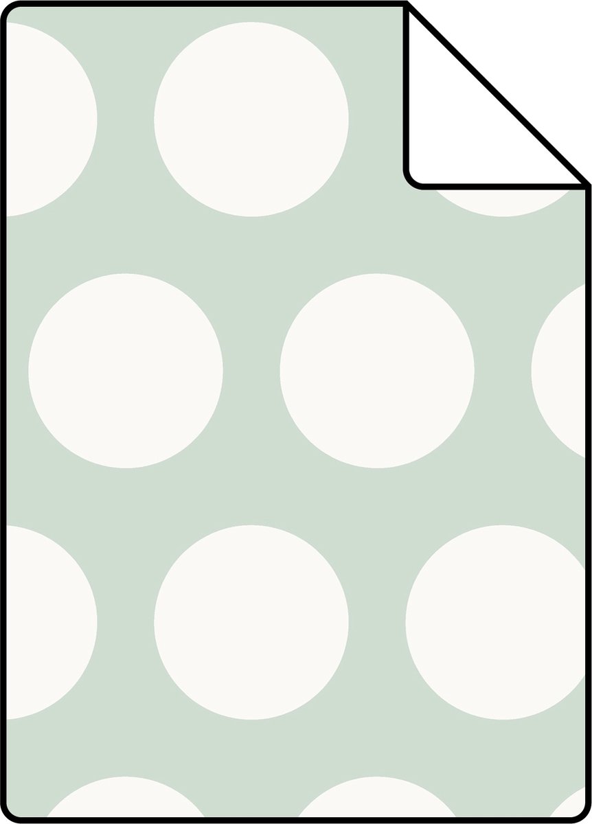 Proefstaal ESTAhome behang stippen mintgroen en wit - 26.5 x 21 cm - 128711-S