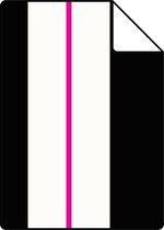 Proefstaal ESTAhome behangpapier strepen roze en zwart - 116506 - 26,5 x 21 cm