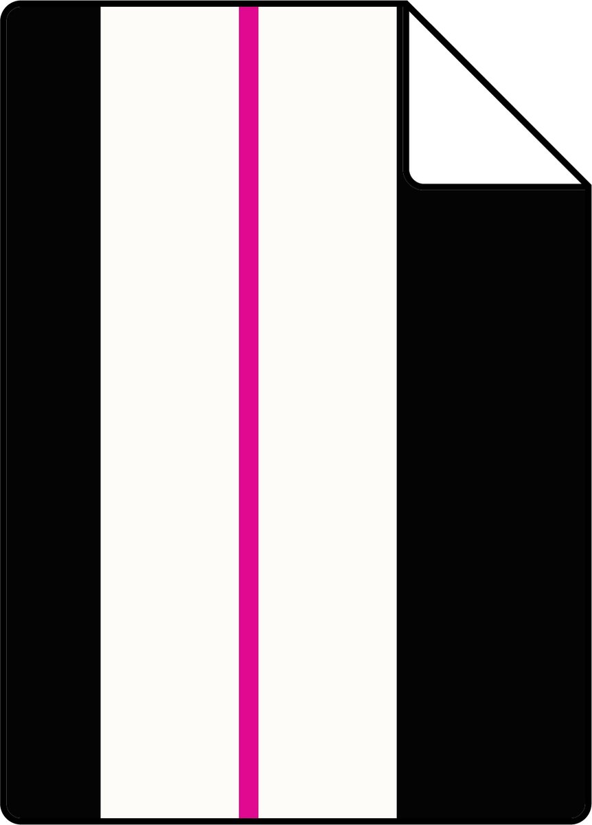 Proefstaal ESTAhome behang strepen roze en zwart - 26.5 x 21 cm - 116506-S