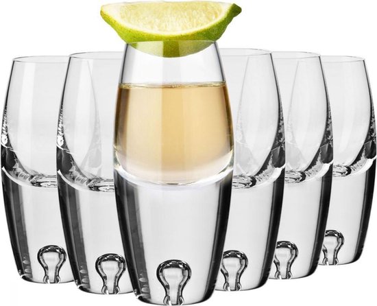 6 x Tequila Glazen 80ml - 6 x Tequilaglazen Legend - 100% Superieure  Kristalglas –... | bol.com