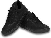Heren Schoenen - Heren Sneaker Low Camouflage Side - Case Army Full Black - Zwart