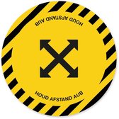 Corona vloersticker rond (60x60cm) “HOUD AFSTAND AUB” 5 stuks