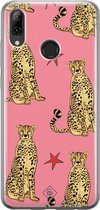 Huawei P Smart 2019 hoesje siliconen - The pink leopard | Huawei P Smart (2019) case | Roze | TPU backcover transparant