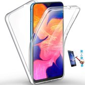 Huawei P40 Lite Front Back Transparant Cover Case Hoesje - 1 x Tempered Glass Screenprotector FBTBL