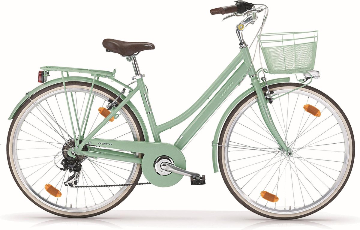 MBM Dames meisjes fiets Boulevard stads hybride groen 28 inch 6 versnellingen