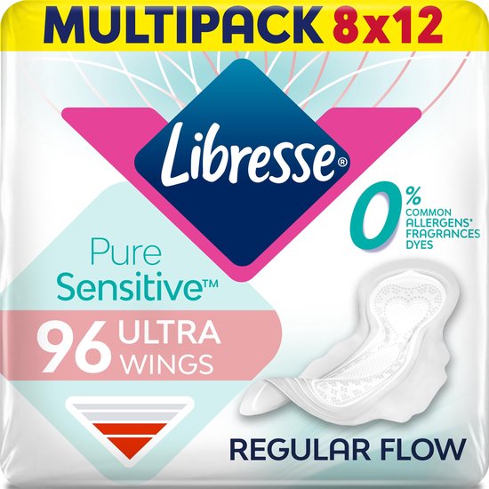 Libresse Pure Sensitive - Ultra + wings maandverband - 96 stuks