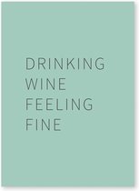 Kaart met wijn quotes – Set van 5 kaarten - Happy Wine Cards – Drinking wine, feeling fine