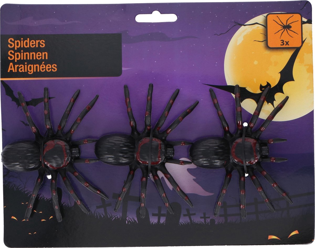 Arti Casa Nep Spin Halloween 24x2x19 Cm Zwart 3 Stuks