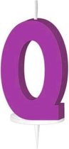Haza Original Letterkaars ''q'' Met Houder 4 Cm Wax Fuchsia