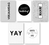 MOODZ design - Set kaarten 'Feest en verjaardag' | A6 formaat | 15 stuks | wenskaart | ansichtkaart | postkaart
