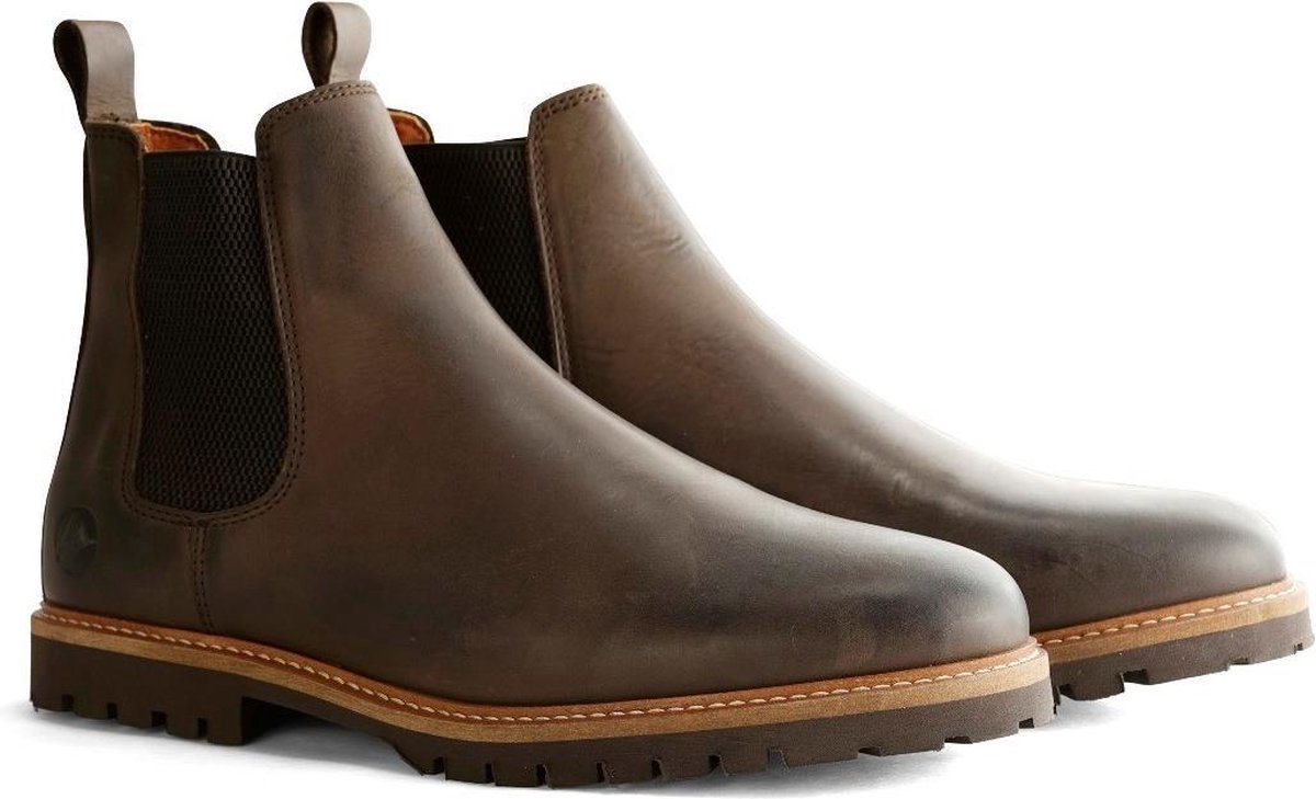 Travelin Skjern Leren Chelsea boot Heren Wol gevoerd Donkerbruin Leer -  Schoenen.nl