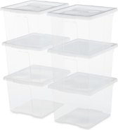 IRIS Useful Storage Box Opbergbox - 10L - Kunststof - Transparant - Set van 6