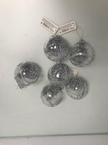 6 kerstballen doorzichtig plastic