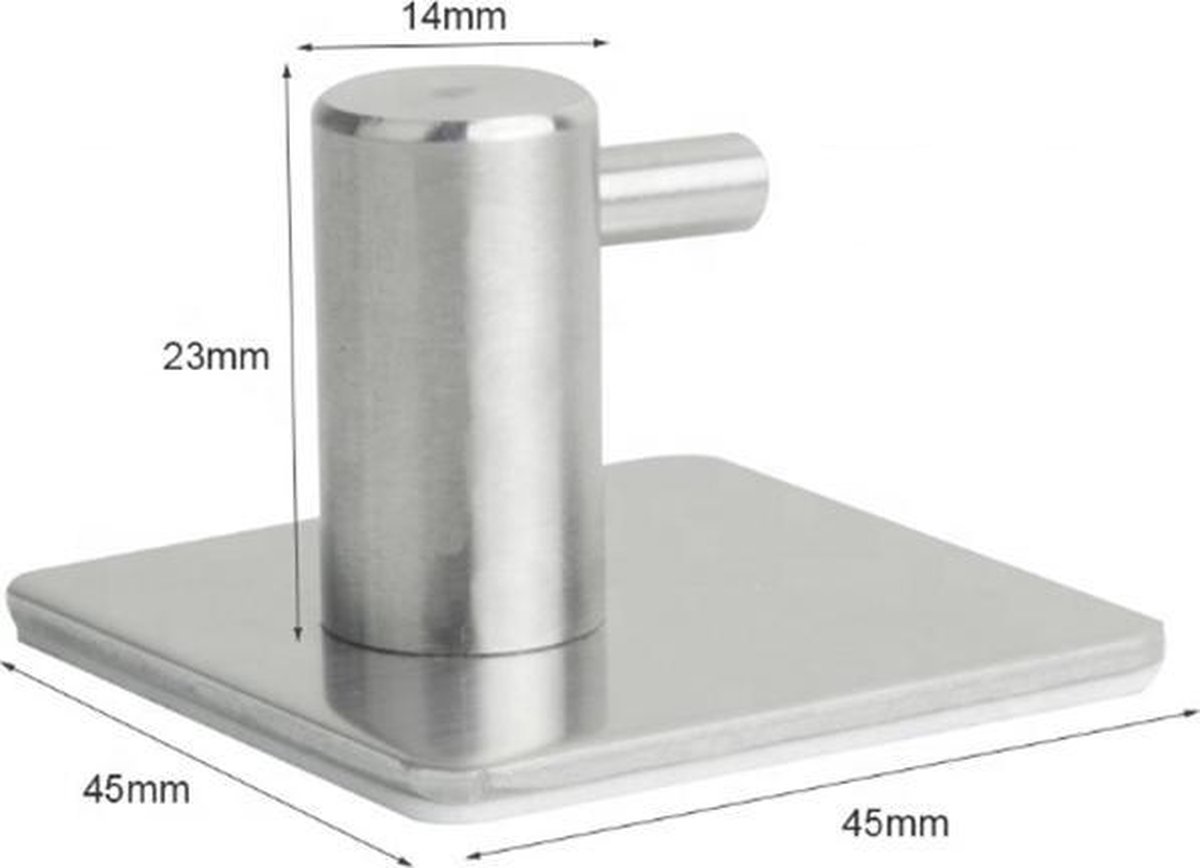 Achaté Handdoekhaak 4 Stuks RVS Zilver Keuken