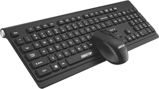 Beginner corruptie cijfer Draadloos toetsenbord met muis - 2.4GHz - 10 meter bereik - Qwerty - Zwart  | bol.com