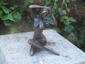 Statue de jardin - statue en bronze - Femme assise - Bronzartes - hauteur 24 cm