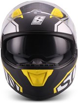 SOXON ST-1001 RACE integraal helm, motorhelm, scooterhelm ECE keurmerk, Geel, XXL hoofdomtrek 63-64cm